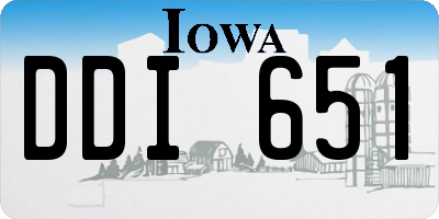 IA license plate DDI651