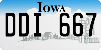 IA license plate DDI667