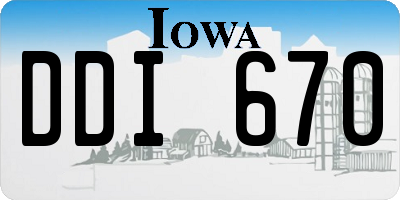 IA license plate DDI670