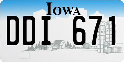 IA license plate DDI671