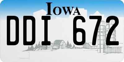 IA license plate DDI672