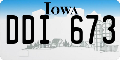 IA license plate DDI673