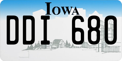 IA license plate DDI680
