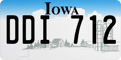 IA license plate DDI712