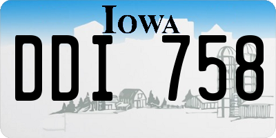 IA license plate DDI758