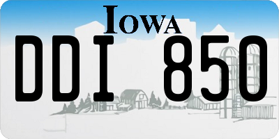 IA license plate DDI850