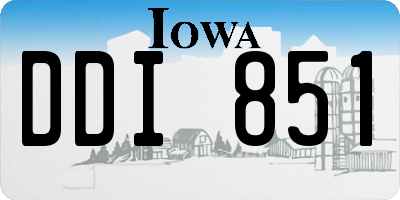 IA license plate DDI851