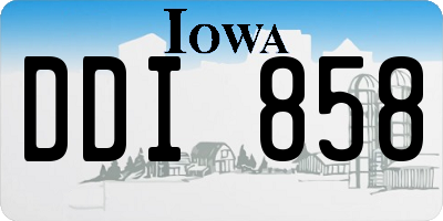 IA license plate DDI858