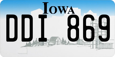 IA license plate DDI869