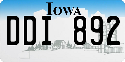 IA license plate DDI892