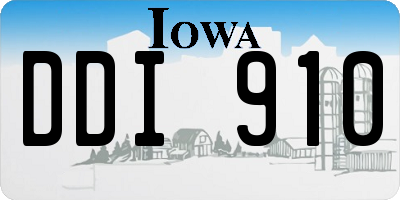 IA license plate DDI910