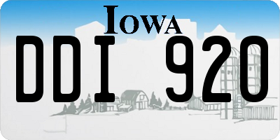 IA license plate DDI920