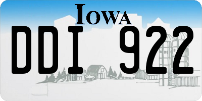 IA license plate DDI922