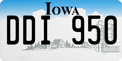 IA license plate DDI950