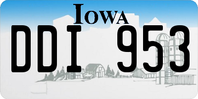IA license plate DDI953