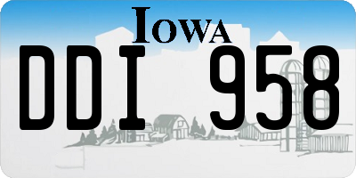 IA license plate DDI958