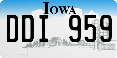 IA license plate DDI959