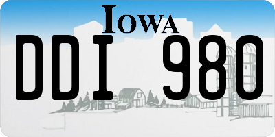 IA license plate DDI980