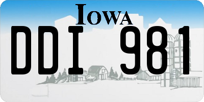 IA license plate DDI981