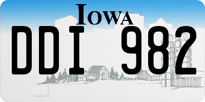 IA license plate DDI982