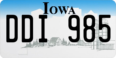 IA license plate DDI985