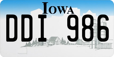 IA license plate DDI986