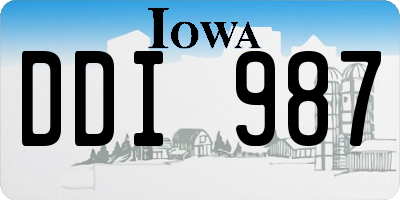 IA license plate DDI987