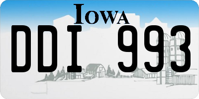 IA license plate DDI993
