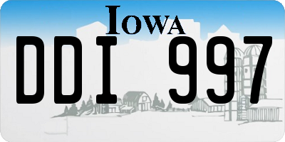 IA license plate DDI997