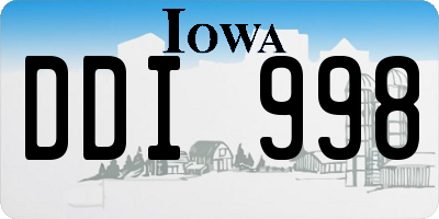 IA license plate DDI998