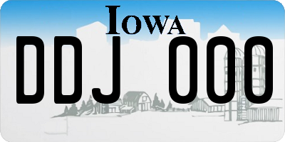 IA license plate DDJ000
