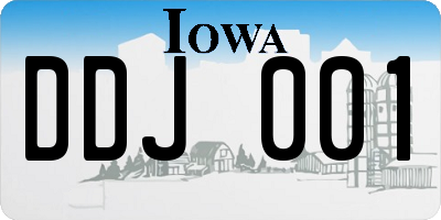 IA license plate DDJ001