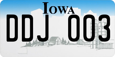 IA license plate DDJ003