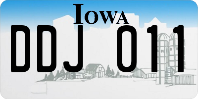 IA license plate DDJ011