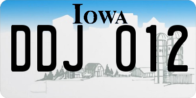 IA license plate DDJ012