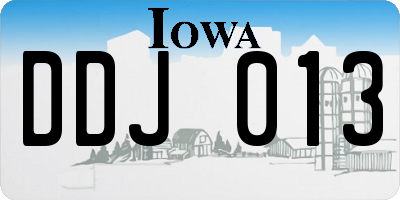 IA license plate DDJ013