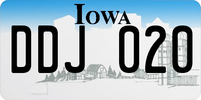 IA license plate DDJ020