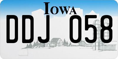 IA license plate DDJ058