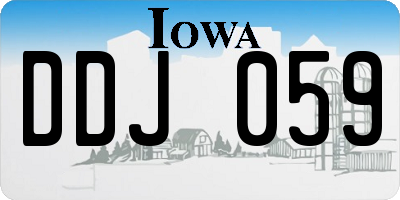 IA license plate DDJ059