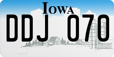 IA license plate DDJ070