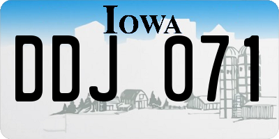 IA license plate DDJ071