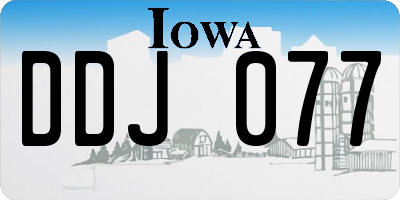 IA license plate DDJ077
