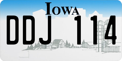 IA license plate DDJ114