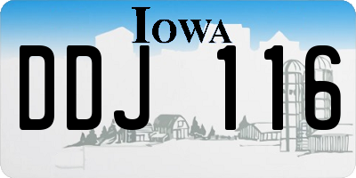 IA license plate DDJ116