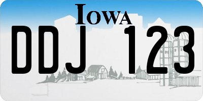 IA license plate DDJ123