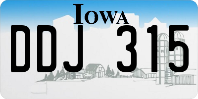 IA license plate DDJ315