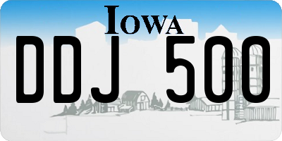 IA license plate DDJ500