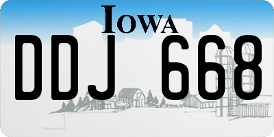 IA license plate DDJ668