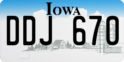 IA license plate DDJ670