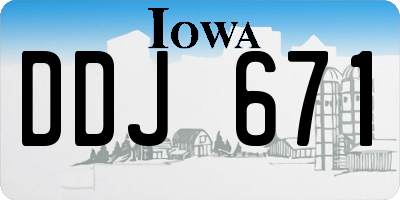 IA license plate DDJ671
